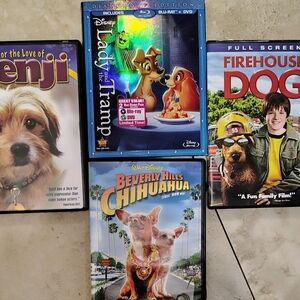 NWT Dog Lover's DVD Mix: Lady & the Tramp, Benji, Chihuahua & Firehouse Dog